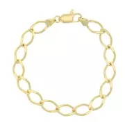 Rombo mesh bracelet 7.5 mm with T clasp - 3 micron gold plated x18cm
