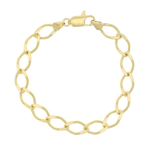 Rombo mesh bracelet 7.5 mm with T clasp - 3 micron gold plated x18cm