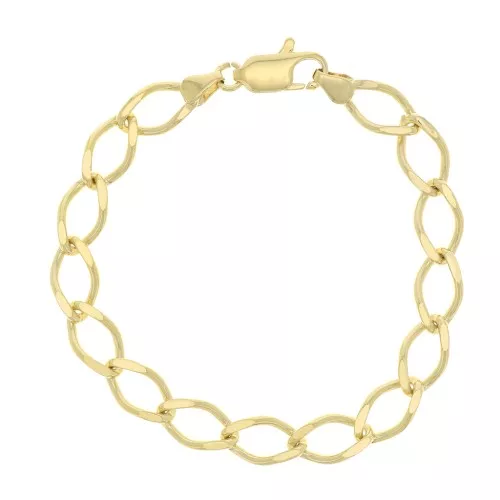 Rombo mesh bracelet 7.5 mm with T clasp - 3 micron gold plated x18cm