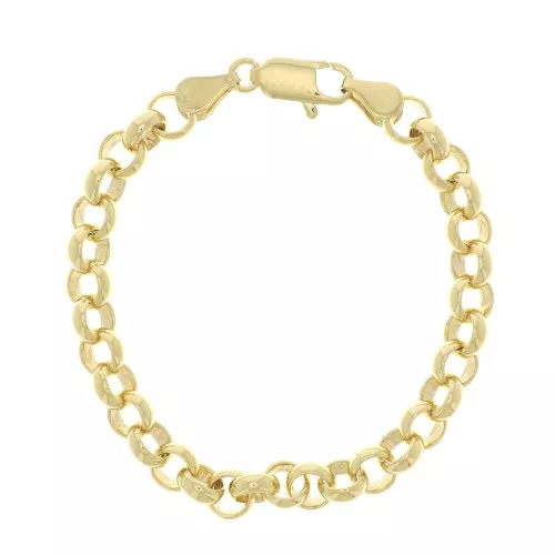Diamond cut mesh bracelet 6.9 mm with T clasp - 3 micron gold plated x18cm