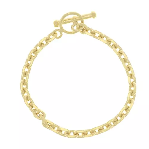 5.2mm cable mesh bracelet with T clasp - 3 micron gold plated x18cm