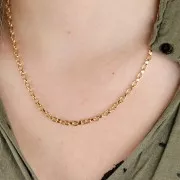 3.7 mm Jaseron Chain - Closed Links - 3-micron Gold-Plated x 20 cm