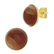 Earstuds for 8mm flat back cabochon - Fine Silver Plated x2