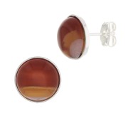Earstuds for cabochon flat back 8 mm - Fine silver plated x2
