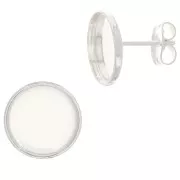 Earstuds for 12mm flat back cabochon - Silver Tone x2
