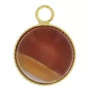 Pendant setting for a 12mm flat back cabochon - Fine Gold Plateed x1