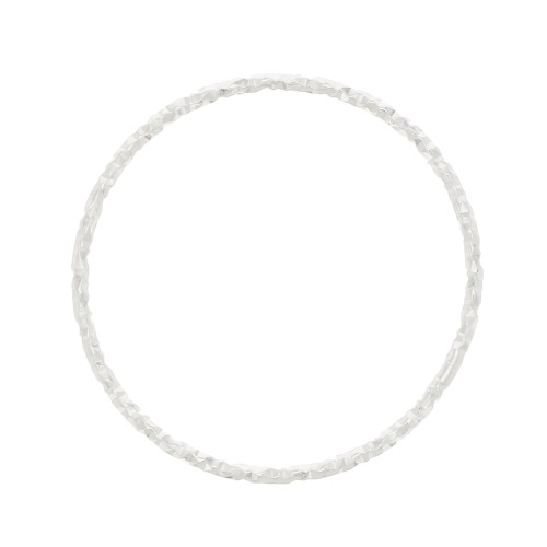 10mm Diamond effect Round Mounting ring for beadweaving - Silver Tone x1