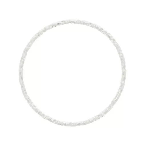 10mm Diamond effect Round Mounting ring for beadweaving - Silver Tone x1