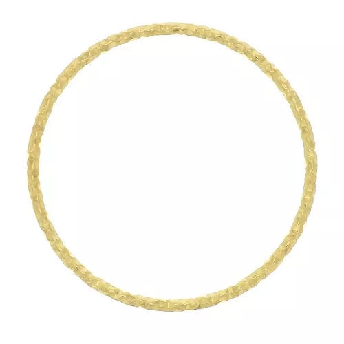 15mm Diamond effect Round Mounting ring for beadweaving - Fine Gold Plated x1