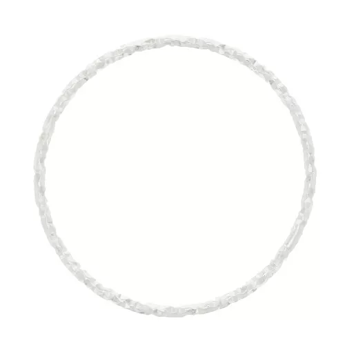 15mm Diamond effect Round Mounting ring for beadweaving - Silver Tone x1