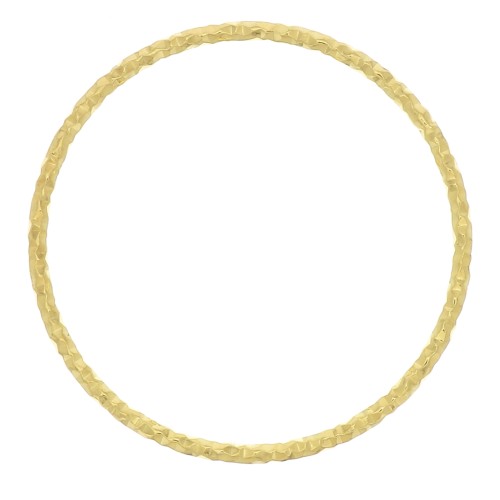20.5mm Diamond effect Round Mounting ring for beadweaving - Fine Gold Plated x1