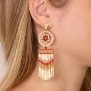 20.5mm Diamond effect Round Mounting ring for beadweaving - Fine Gold Plated x1