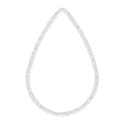 21x14mm Diamond effect Drop Mounting ring for beadweaving - Silver Tone x1|raw }}