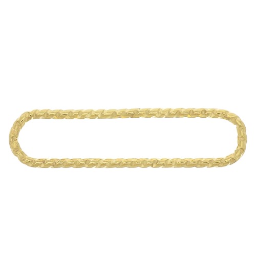 22x5mm Diamond effect rectangle Mounting ring for beadweaving - F. Gold Plated x1