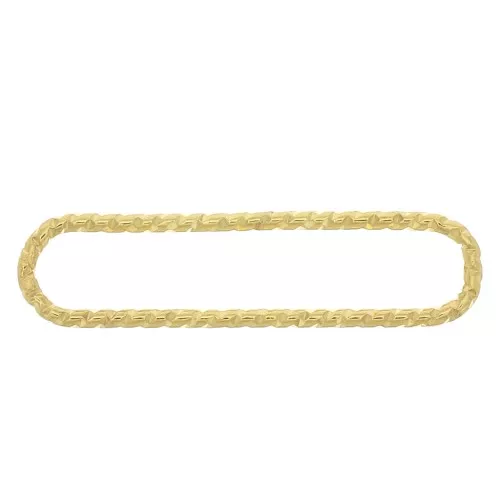 22x5mm Diamond effect rectangle Mounting ring for beadweaving - F. Gold Plated x1