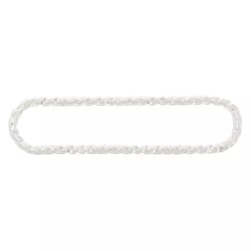 22x5mm Diamond effect rectangle Mounting ring for beadweaving - Silver Tone x1