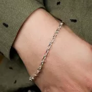 925 Sterling silver 3.6mm Diamond cut box chain x 50 cm