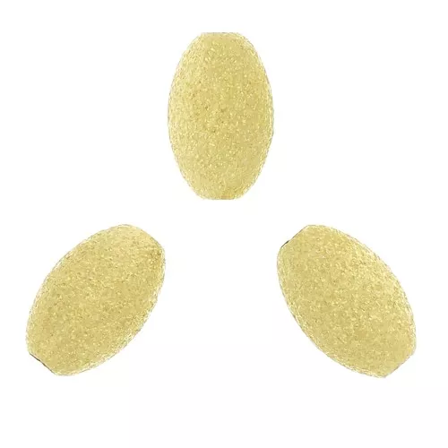 8x5mm 925 Sterling Silver Diamond effect olive beads- Fine Gold plated x5