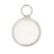 925 Sterling Silver Round pendant set for 6mm flat back cabochon x1