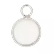 925 Sterling Silver Round pendant set for 6mm flat back cabochon x1