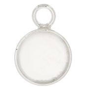 925 Sterling Silver Round pendant set for 8mm flat back cabochon x1