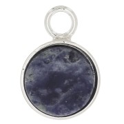 925 Sterling Silver Round pendant set for 8mm flat back cabochon x1