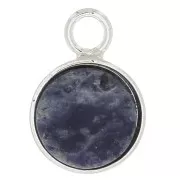 925 Sterling Silver Round pendant set for 8mm flat back cabochon x1