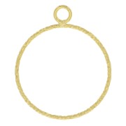 25x20.5mm Hollow circle diamond effect Pendant - Fine Gold Plated x1|raw }}