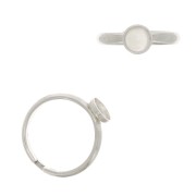 6mm 925 Sterling Silver Adjustable ring for flat back cabochon x1|raw }}