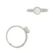 6mm 925 Sterling Silver Adjustable ring for flat back cabochon x1