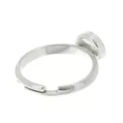 8mm 925 Sterling Silver Adjustable ring for flat back cabochon x1