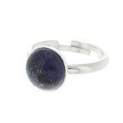 10mm 925 Sterling Silver Adjustable ring for flat back cabochon x1