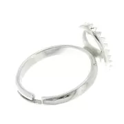 14x10mm 925 Sterling Silver Adjustable ring set for flat back cabochon x1