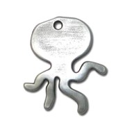 Octopus pendant 30mm Antique Silver Plating x1