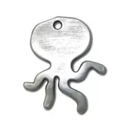 Octopus pendant 30mm Antique Silver Plating x1