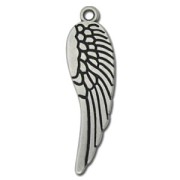 Wing pendant 70mm Antique Silver Plating x1
