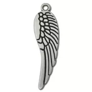 Wing pendant 70mm Antique Silver Plating x1