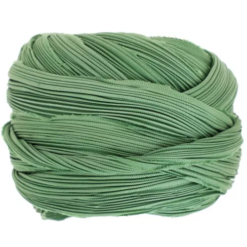 Shibori silk twill ribbon - Green Solid x10cm