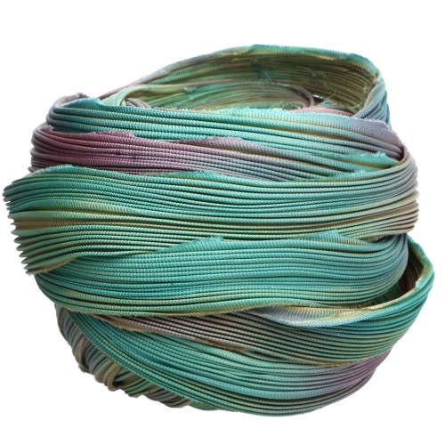 Shibori silk twill Ribbon - Fluorite x10cm