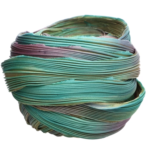 Shibori silk twill Ribbon - Fluorite x10cm