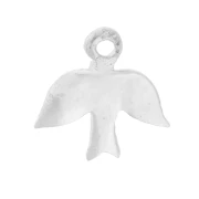 Bird charm 8 mm - 925 Sterling Silver x1
