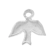 Bird charm 8 mm - 925 Sterling Silver x1
