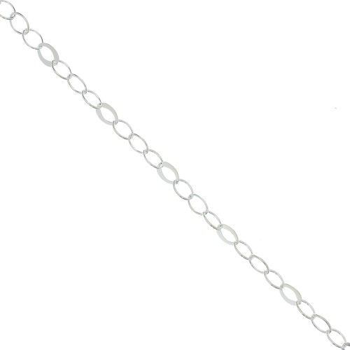Cable chain -shaped chain 5mm 925 Sterling Silver x50cm