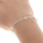 Cable chain -shaped chain 5mm 925 Sterling Silver x50cm