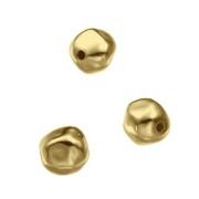 5.5mm 925 Sterling Silver Irregular Bead - Gold Tone x1
