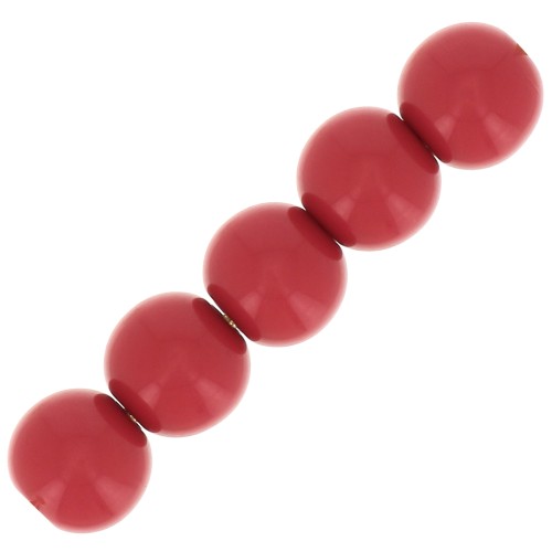 6mm Opaque resin bead - Light Red x10