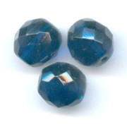 Fire Polished faceted round beads 10mm Capri Blue x10