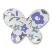 Butterfly 15x20mm Liberty Fairford Bleu x1