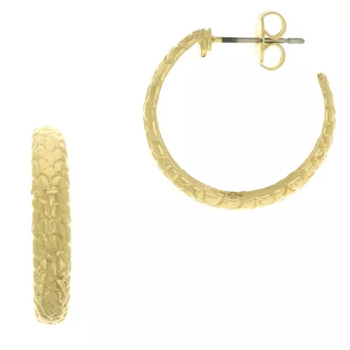 24mm Snake Hoop Earrings - 3 micron Gold Plated x2