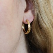 24mm Snake Hoop Earrings - 3 micron Gold Plated x2